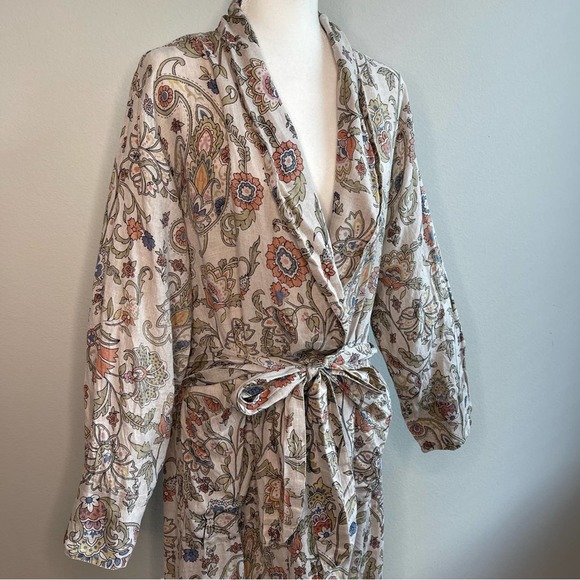 FLAX Linen Paisley Robe - Picture 5 of 11
